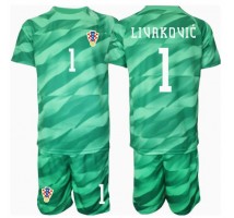 Chorwacja Dominik Livakovic #1 Bramkarskie Koszulka Wyjazdowa dzieci ME 2024 Krótki Rękaw (+ krótkie spodenki)